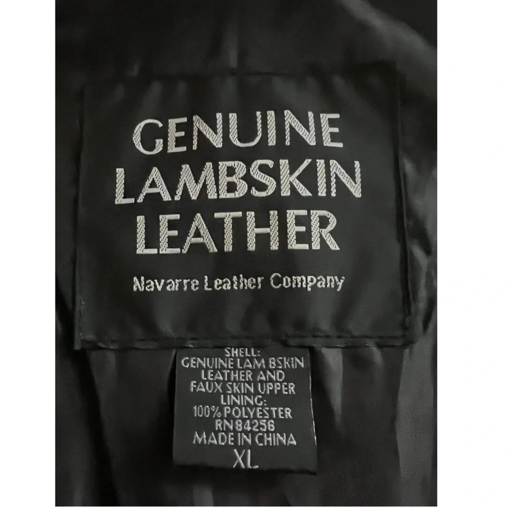 Biker NAVARRE Leather Company Genuine Lambskin Leather Vest. SZ. XL.